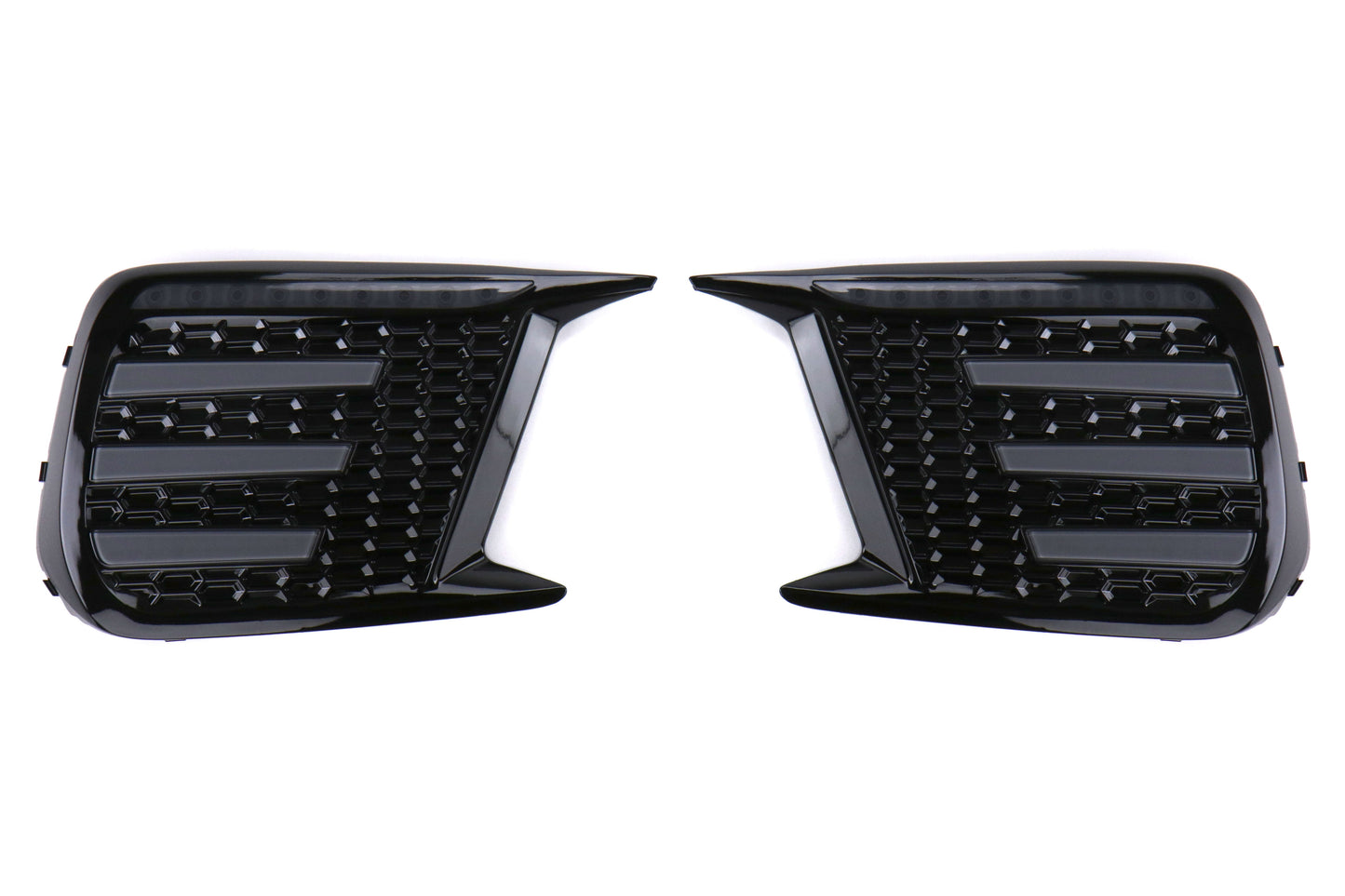 OLM Smoked Tri Bar Fog Light Bezel (No Fog Hole) - 2018-2021 Subaru WRX / STI by MYX Automotive