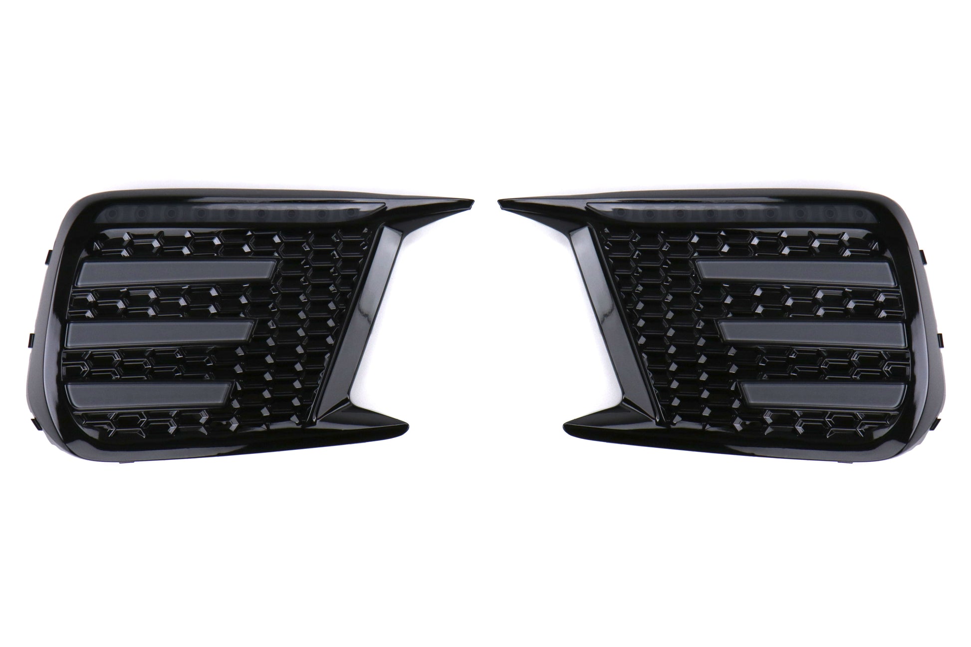 OLM Smoked Tri Bar Fog Light Bezel (No Fog Hole) - 2018-2021 Subaru WRX / STI by MYX Automotive
