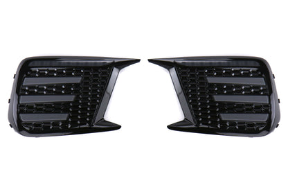 OLM Smoked Tri Bar Fog Light Bezel (No Fog Hole) - 2018-2021 Subaru WRX / STI by MYX Automotive