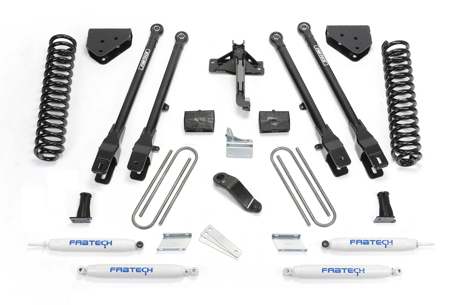 6" 4LINK SYS W/COILS & PERF SHKS 2008-16 FORD F250 4WD. by Fabtech