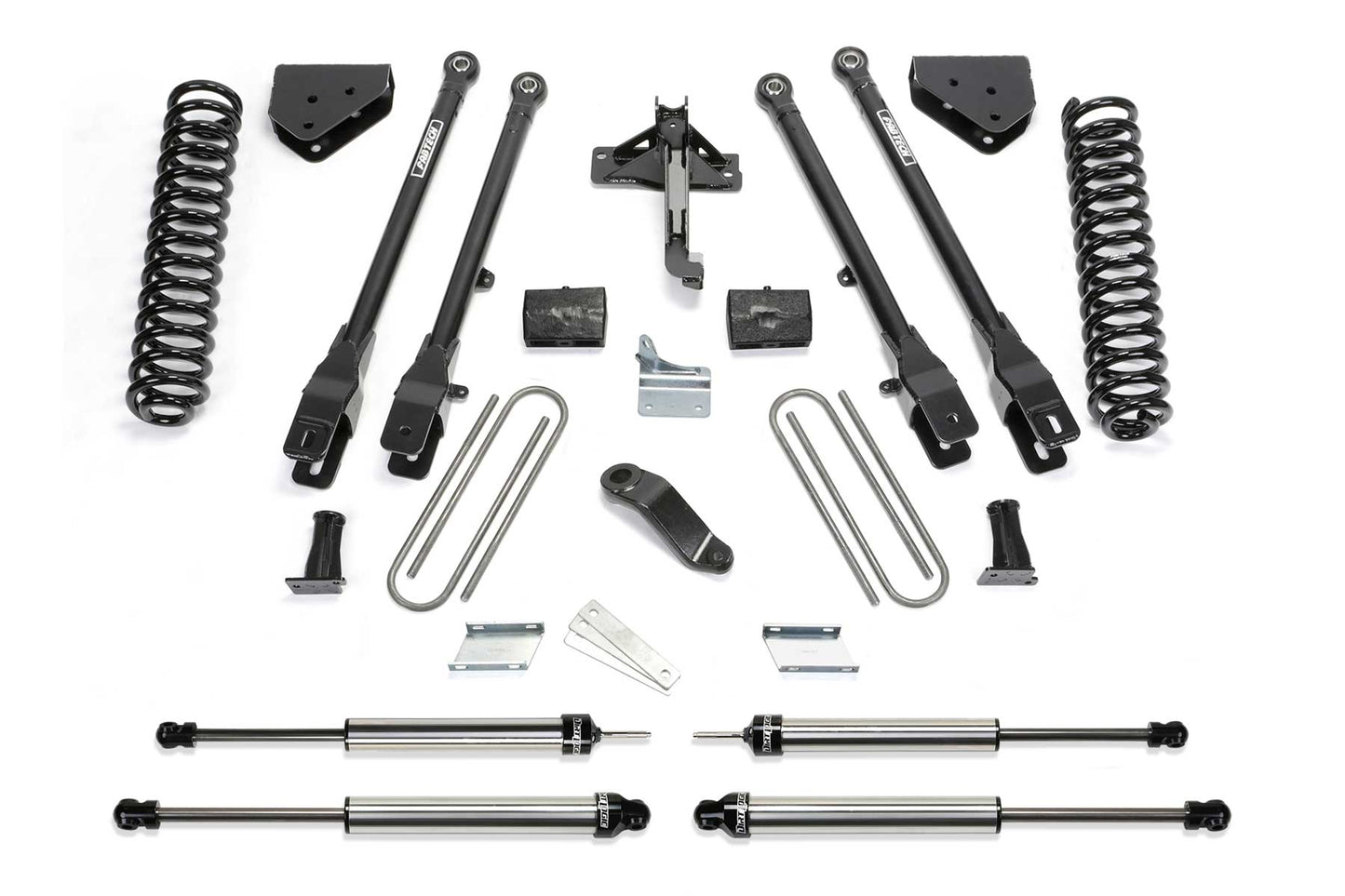 6" 4LINK SYS W/COILS & DLSS SHKS 2008-15 FORD F250 4WD. by Fabtech