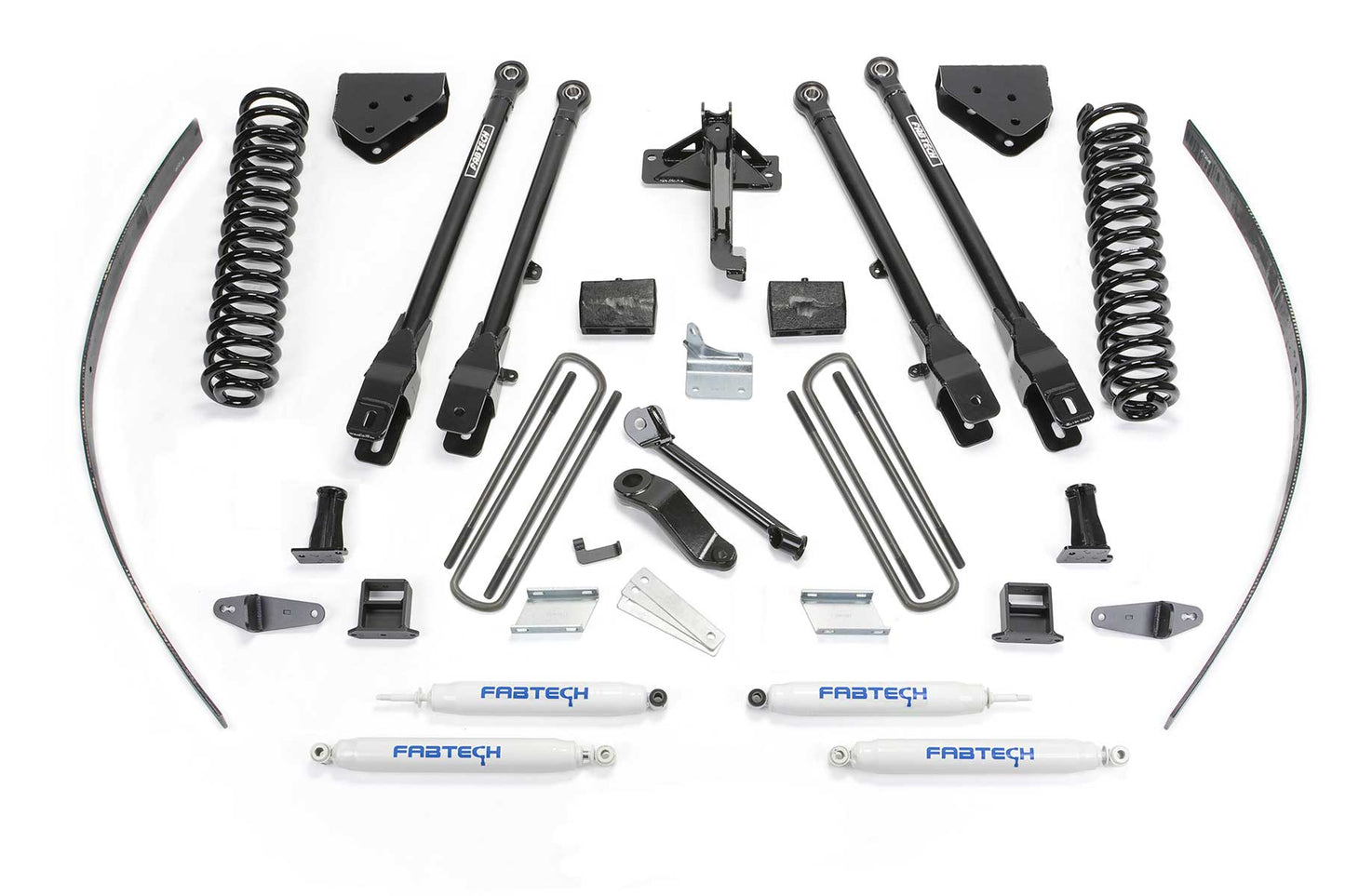 8" 4LINK SYS W/COILS & PERF SHKS 2008-16 FORD F250 4WD W/FACTORY OVERLOAD. by Fabtech