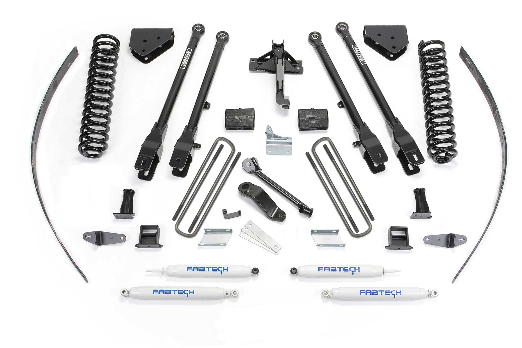 8" 4LINK SYS W/COILS & PERF SHKS 2008-16 FORD F250 4WD W/FACTORY OVERLOAD. by Fabtech