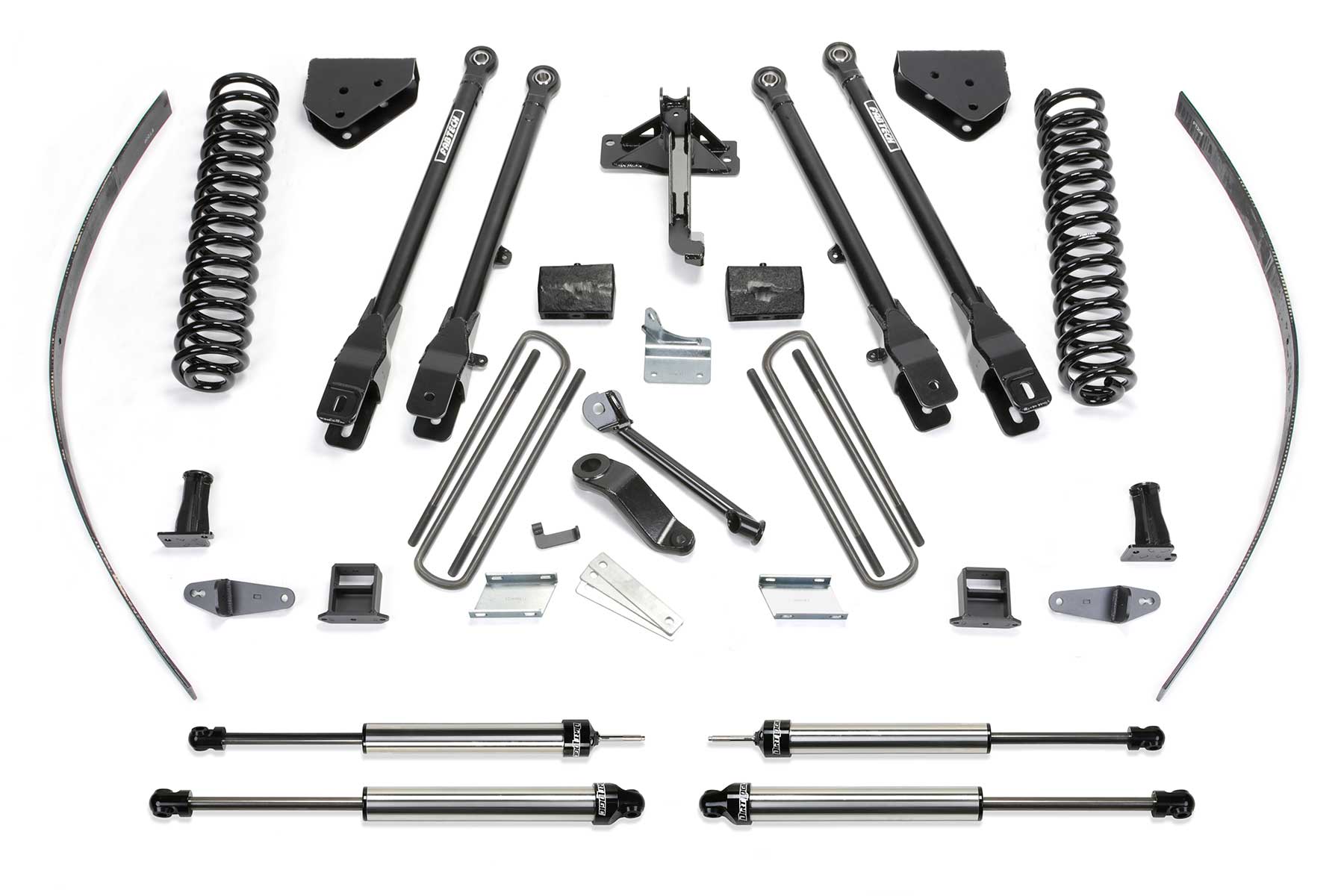 8" 4LINK SYS W/COILS & DLSS SHKS 2008-16 FORD F250 4WD W/FACTORY OVERLOAD. by Fabtech