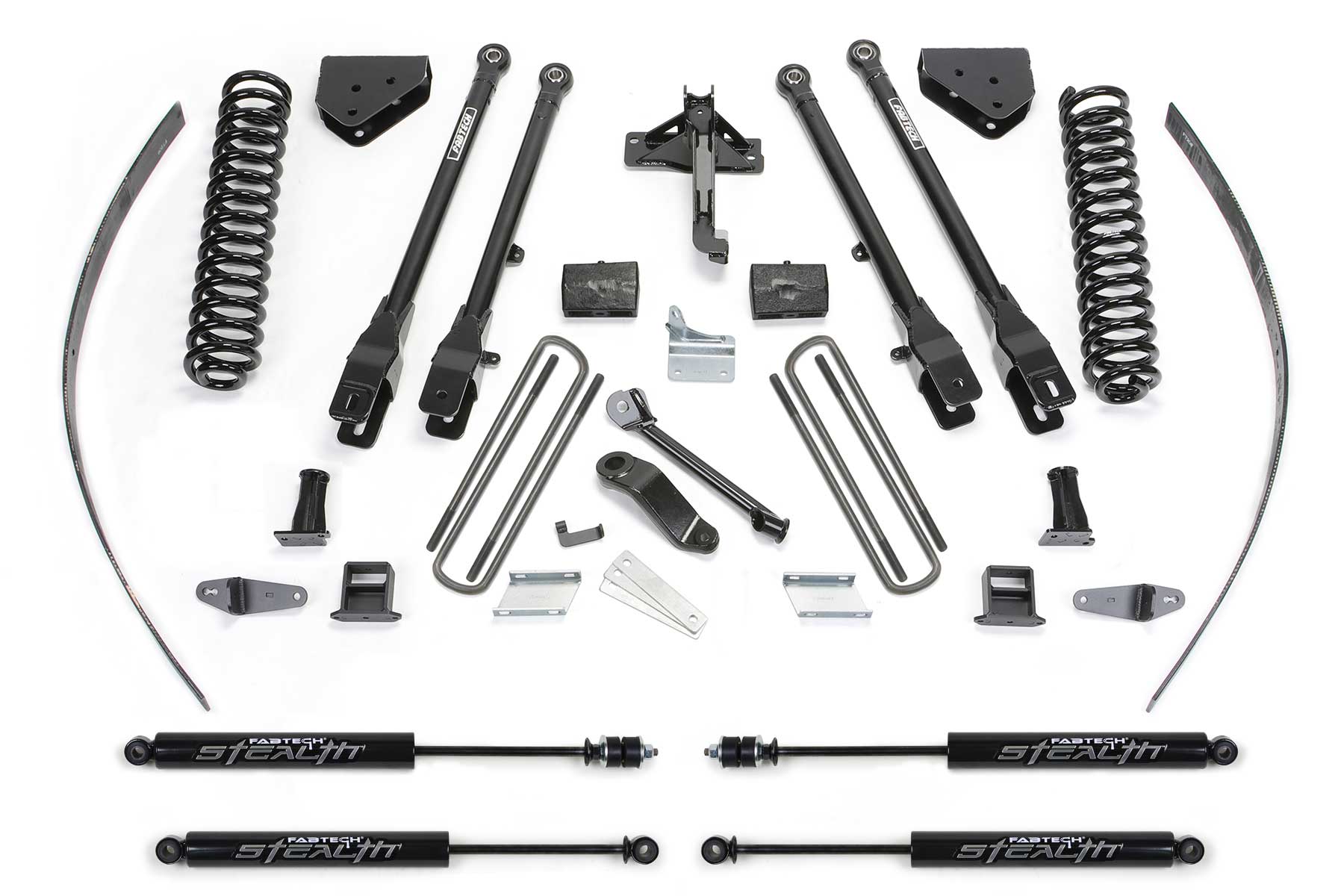 8" 4LINK SYS W/COILS & STEALTH 2008-16 FORD F250 4WD W/FACTORY OVERLOAD. by Fabtech