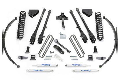 8" 4LINK SYS W/COILS & RR LF SPRNGS & PERF SHKS 2008-16 FORD F250/350 4WD. by Fabtech