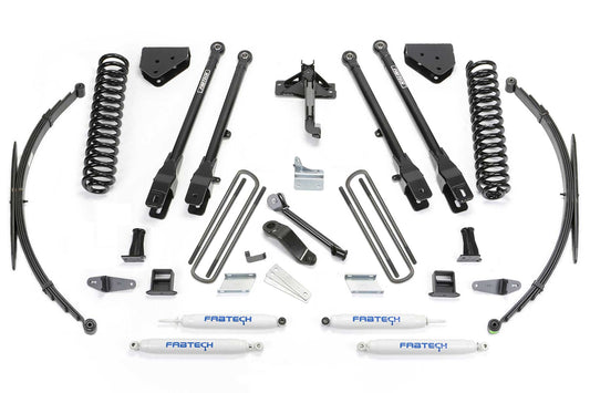 8" 4LINK SYS W/COILS & RR LF SPRNGS & PERF SHKS 2008-16 FORD F250/350 4WD. by Fabtech
