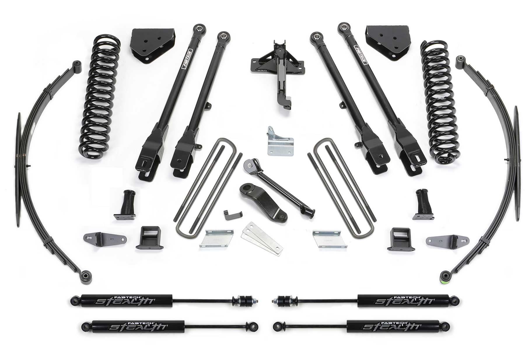 8" 4LINK SYS W/COILS & RR LF SPRNGS & STEALTH 2008-16 FORD F250/350 4WD. by Fabtech