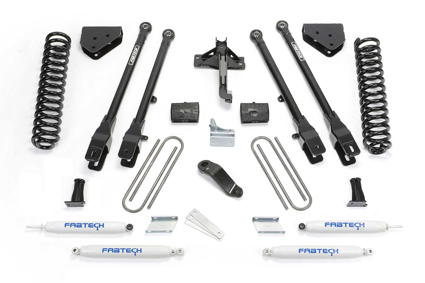 6" 4LINK SYS W/COILS & PERF SHKS 2008-16 FORD F350/450 4WD 8 LUG. by Fabtech