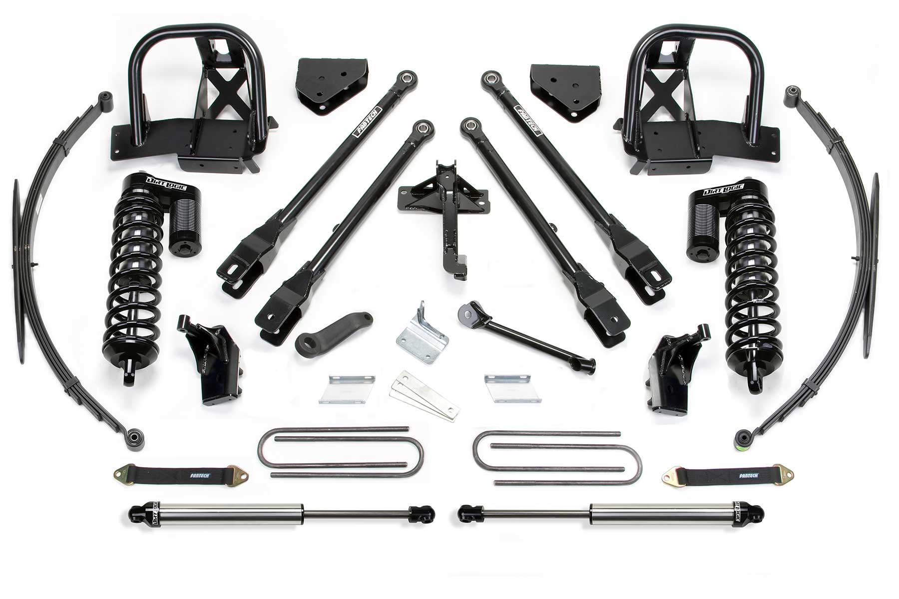 8" 4LINK SYS W/DLSS 4.0 C/O& RR LF SPRNGS & RR DLSS 2011-16 FORD F250/350 4WD. by Fabtech