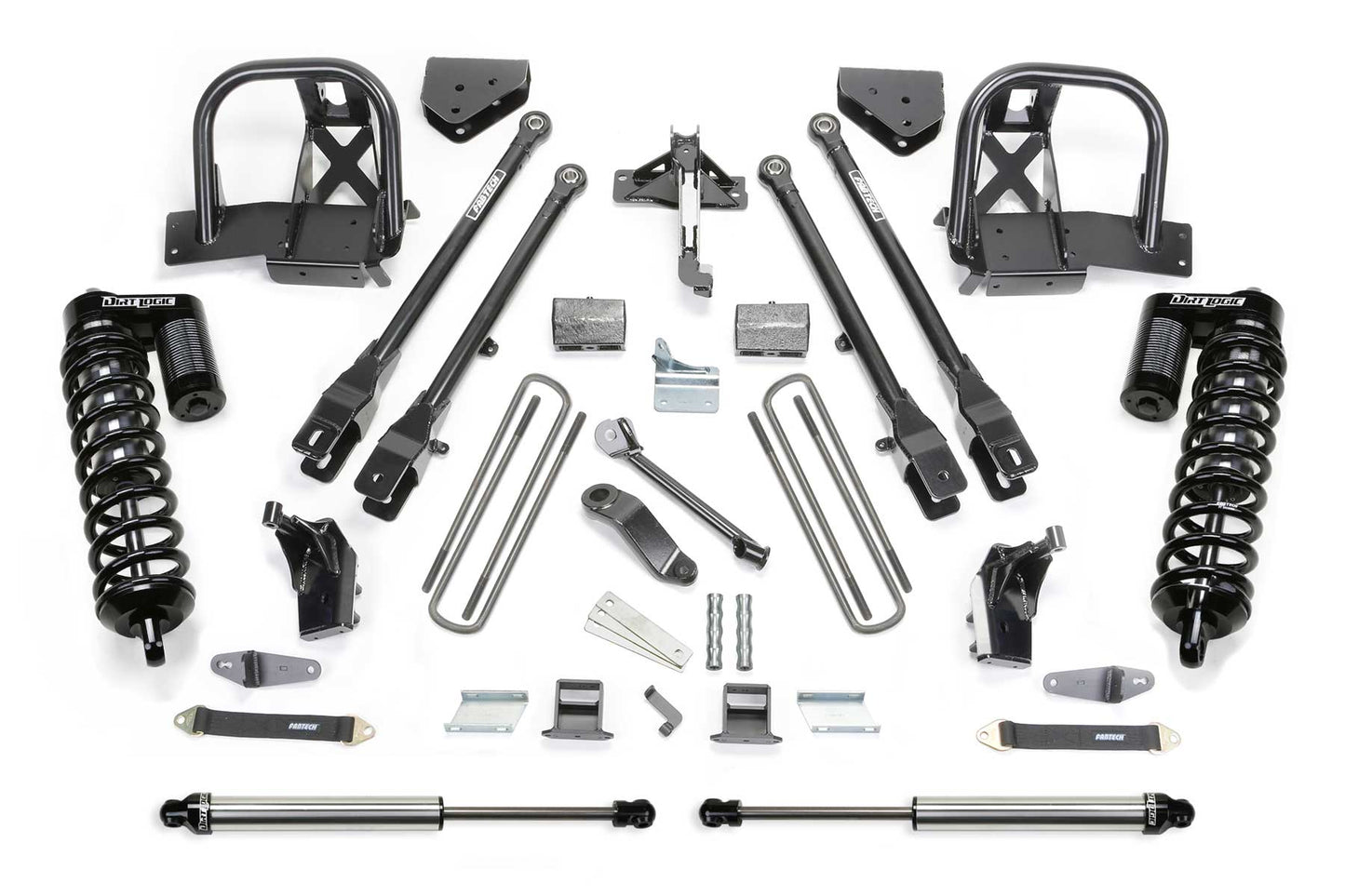 6" 4LINK SYS W/DLSS 4.0 C/O& RR DLSS 2011-16 FORD F350/450 4WD 8 LUG. by Fabtech