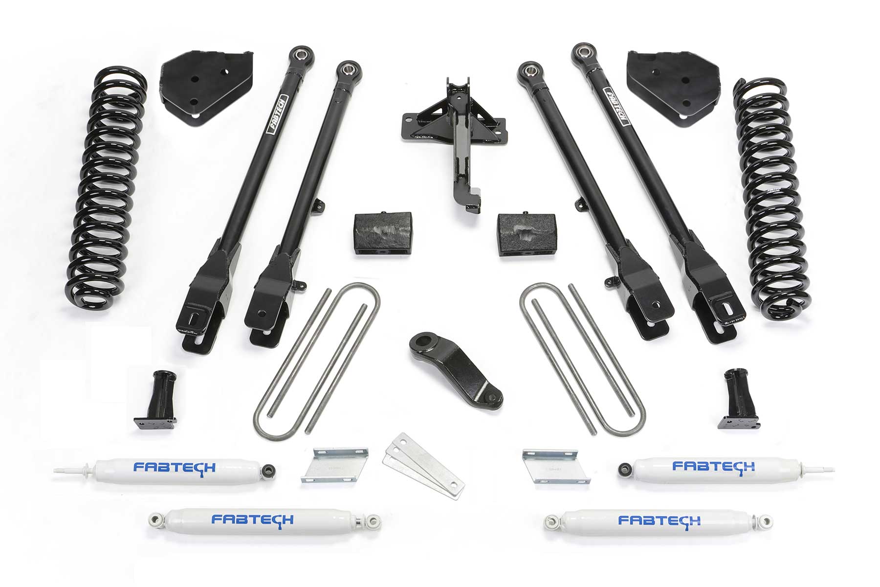 4" 4LINK SYS W/COILS & PERF SHKS 17-21 FORD F250/F350 4WD DIESEL. by Fabtech