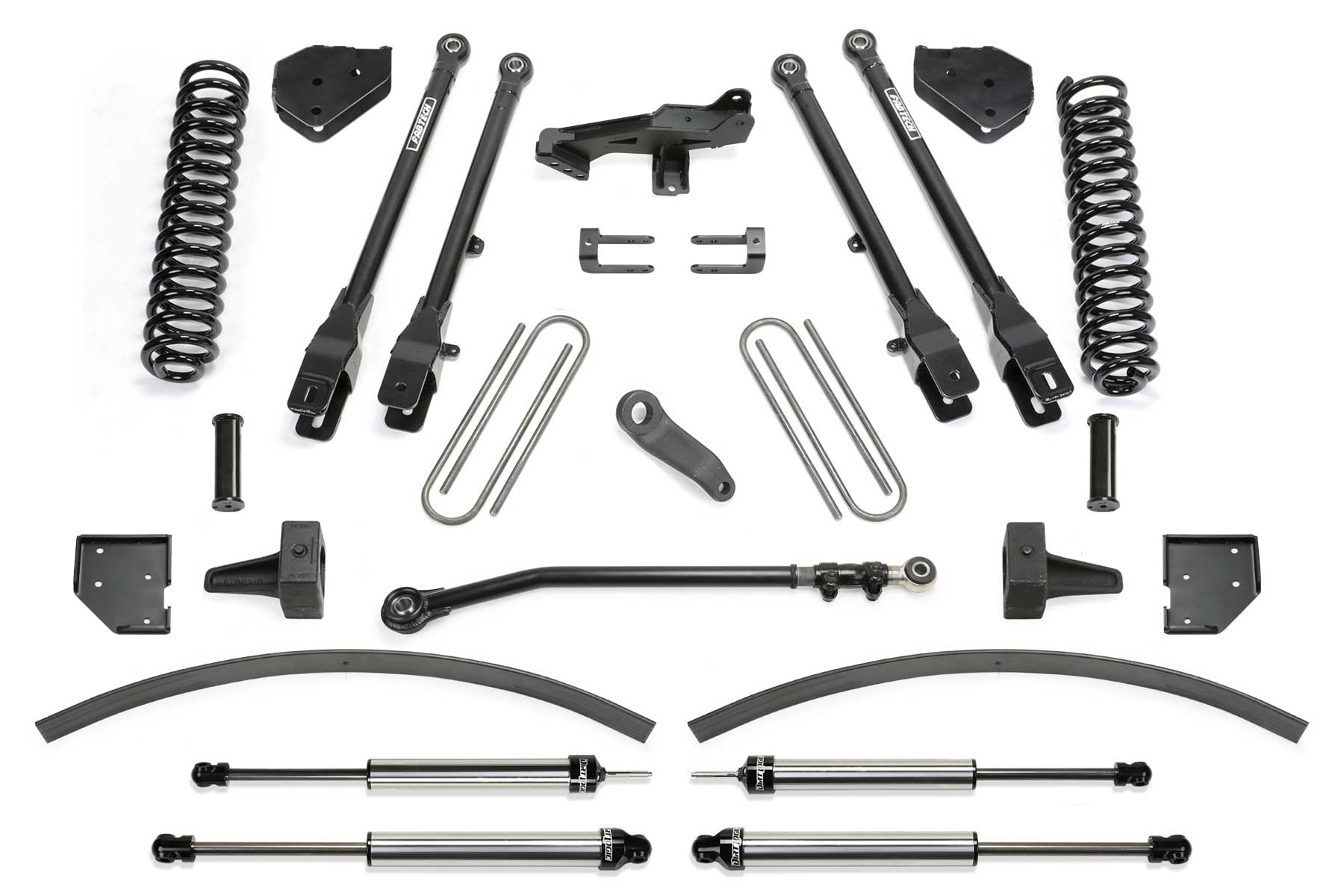 8" 4LINK SYS W/COILS & DLSS SHKS 17-21 FORD F250/F350 4WD DIESEL. by Fabtech