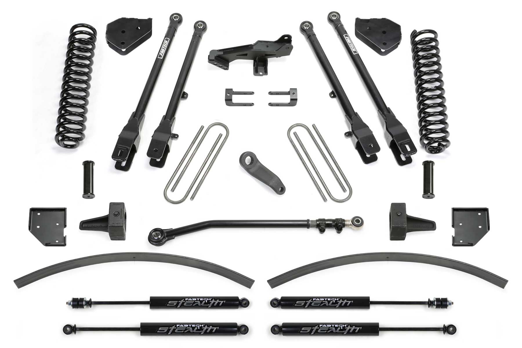 8" 4LINK SYS W/COILS & STEALTH SHKS 17-21 FORD F250/F350 4WD DIESEL. by Fabtech