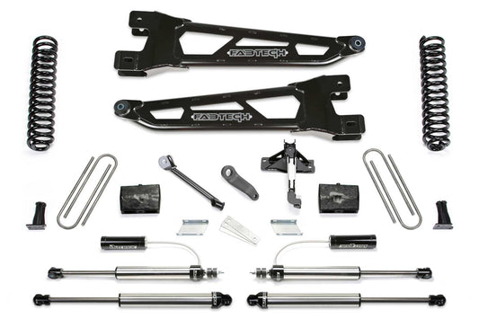 6" RAD ARM SYS W/COILS & 2.25 DL RESI FRT AND DL RR SHKS 17-21 FORD F250/350 4WD by Fabtech