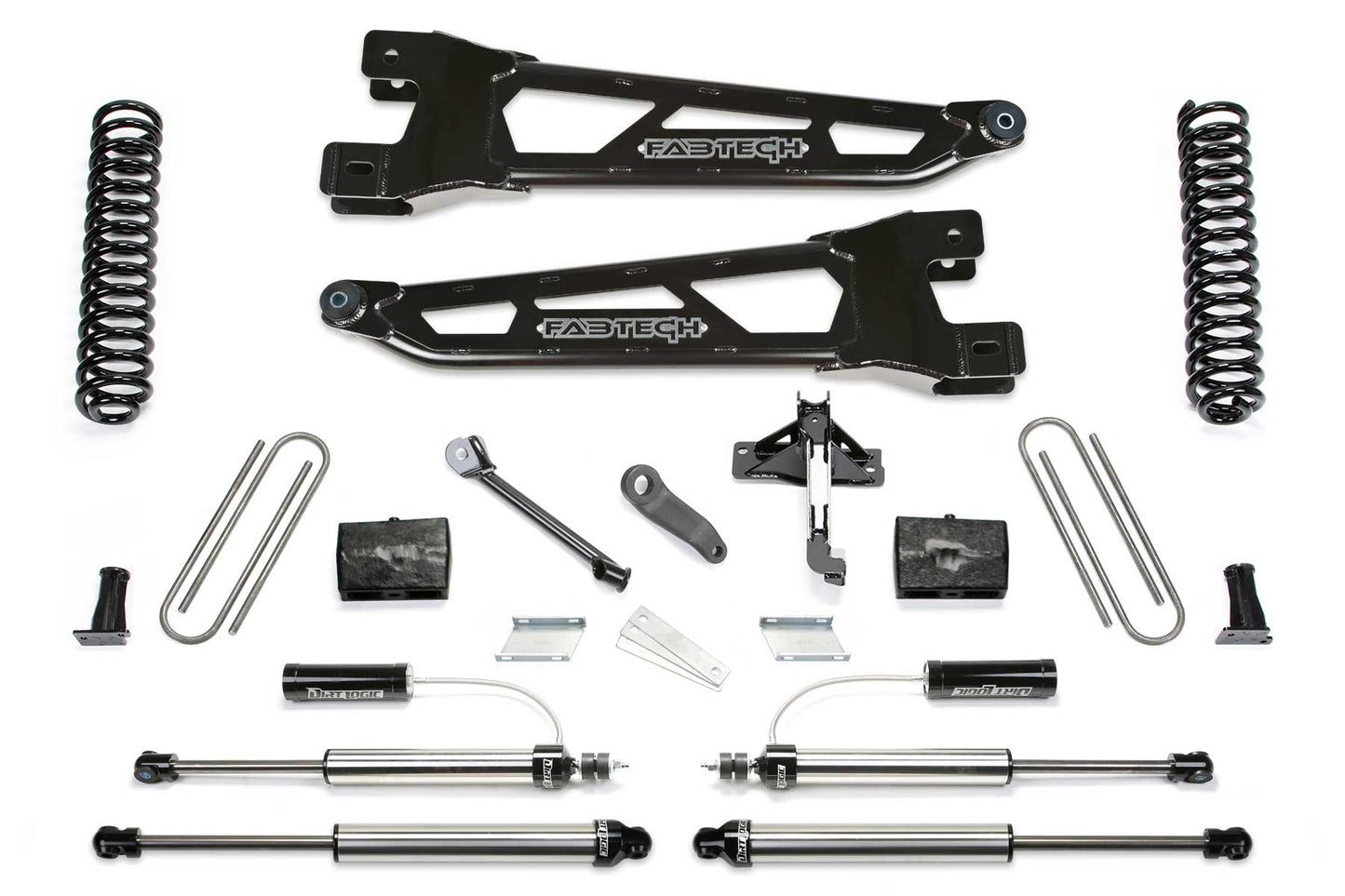 6" RAD ARM SYS W/COILS & 2.25 DL RESI FRT AND DL RR SHKS 17-21 FORD F250/350 4WD by Fabtech