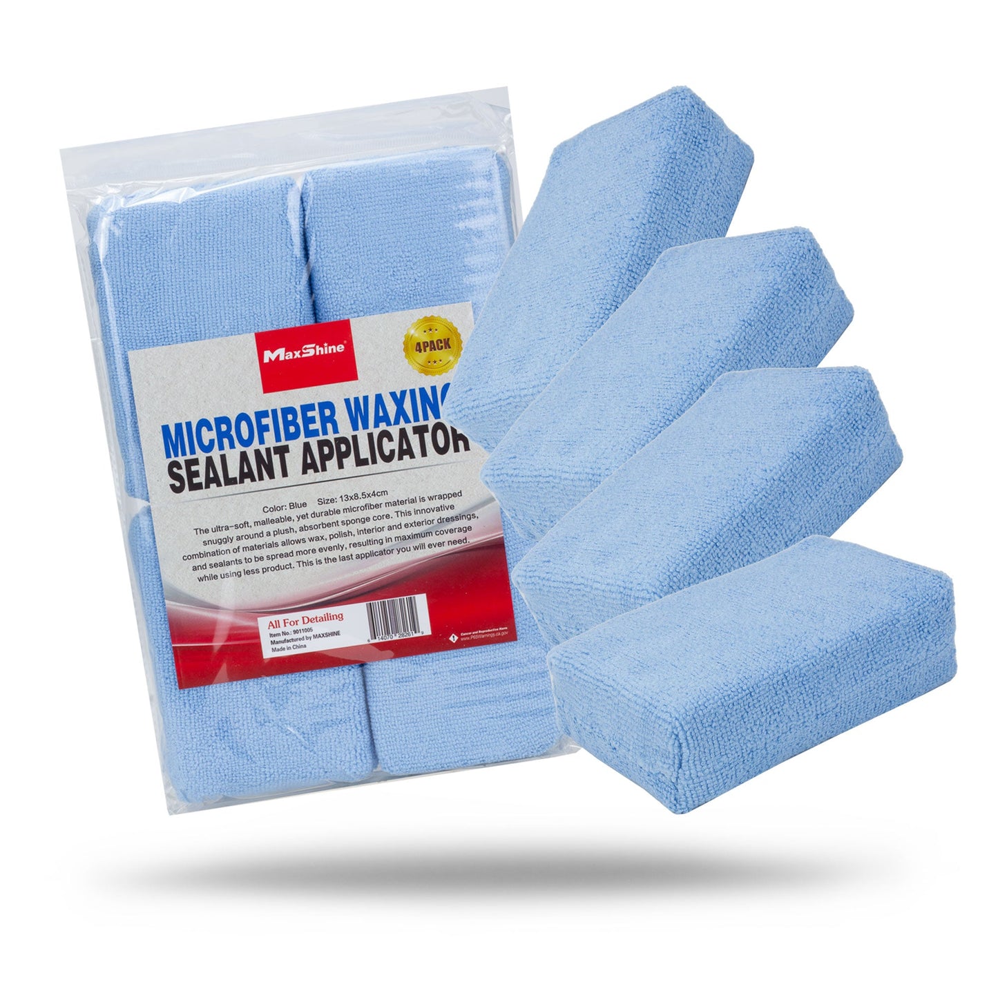 Ultra-Soft Microfiber Wax Applicator Block - 4 Pack by MaxshineUSA