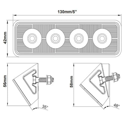 ORACLE Lighting 5" 24W Angled LED Scene Light Flush Mount Bar by ORACLE Lighting