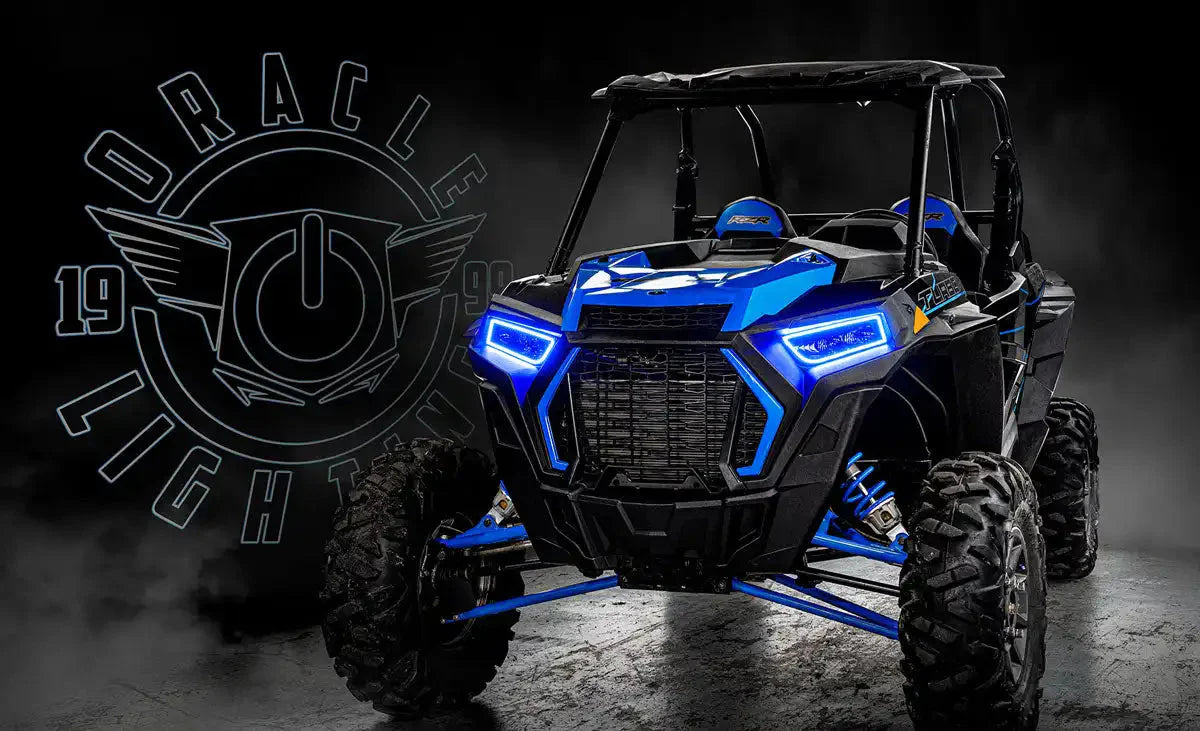 ORACLE Lighting 2014-2023 Polaris RZR 900 / 1000 Turbo Dynamic ColorSHIFT RGB+A Surface Mount Headlight Halo Kit by ORACLE Lighting