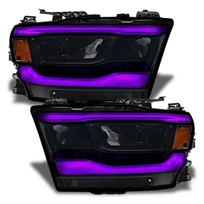 ORACLE Lighting 2019-2024 Dodge RAM 1500 ColorSHIFT RGB+W Headlight DRL Upgrade Kit - Reflector LED Headlights by ORACLE Lighting