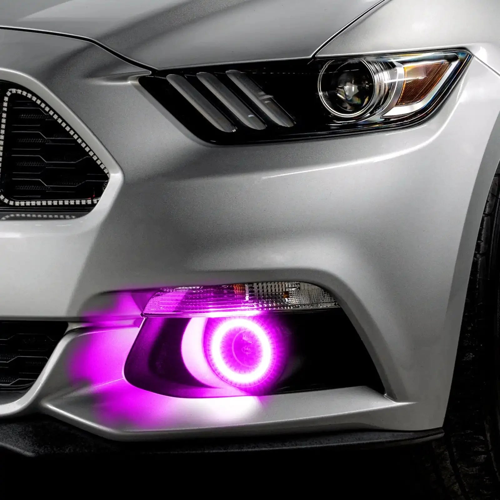 ORACLE Lighting 2015-2017 Ford Mustang Dynamic ColorSHIFT RGB+A Projector Surface Mount Fog Light Halo Kit by ORACLE Lighting