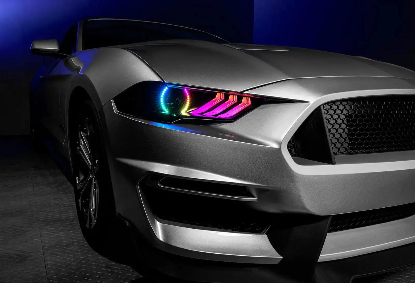 ORACLE Lighting 2018-2023 Ford Mustang Dynamic ColorSHIFT DRL Upgrade w/Halo Kit & Sequential Turn Signal by ORACLE Lighting