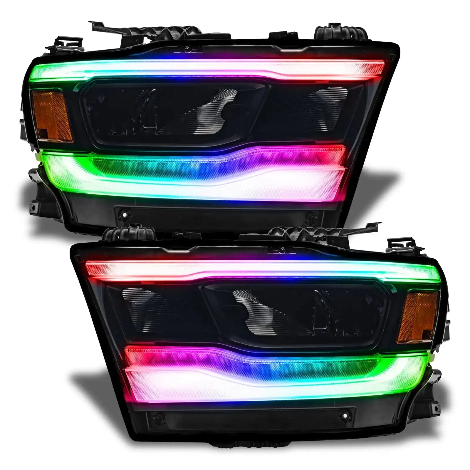 ORACLE Lighting 2019-2024 Dodge RAM 1500 ColorSHIFT RGB+W Headlight DRL Upgrade Kit - Reflector LED Headlights by ORACLE Lighting