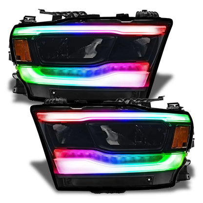 ORACLE Lighting 2019-2024 Dodge RAM 1500 ColorSHIFT RGB+W Headlight DRL Upgrade Kit - Reflector LED Headlights by ORACLE Lighting