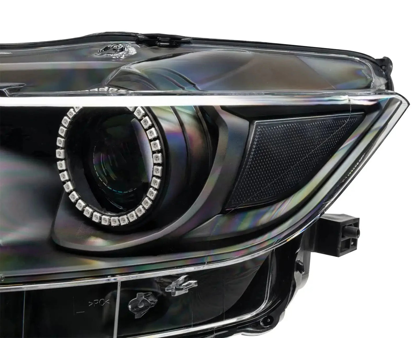 2015-2017 Ford Mustang Pre-Assembled Headlights -Dynamic ColorSHIFT RGB+A -Black Edition by ORACLE Lighting