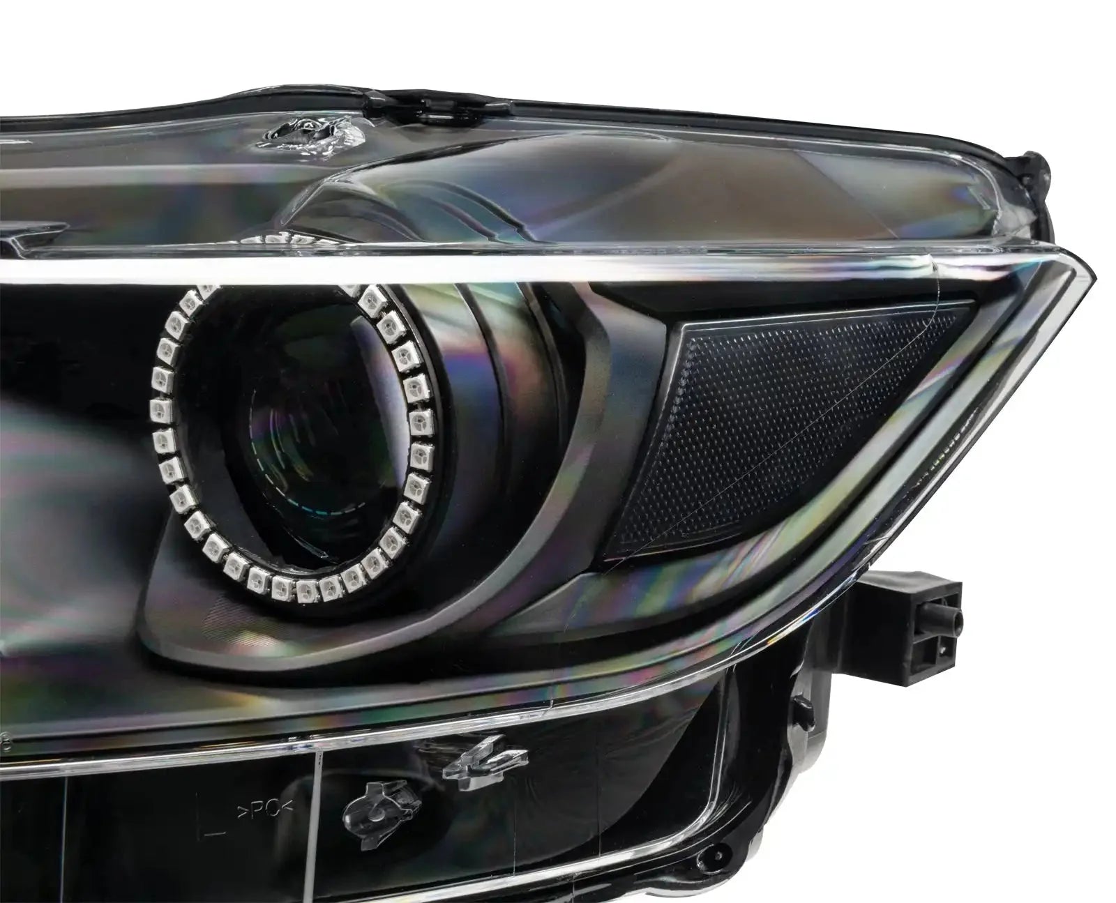 2015-2017 Ford Mustang Pre-Assembled Headlights -Dynamic ColorSHIFT RGB+A -Black Edition by ORACLE Lighting