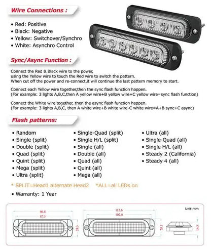 ORACLE 6 LED Dual Color Slim Strobe by ORACLE Lighting