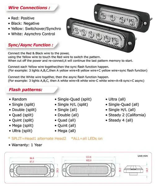 ORACLE Lighting 6 LED Slim Strobe Light- Flush Lighthead by ORACLE Lighting