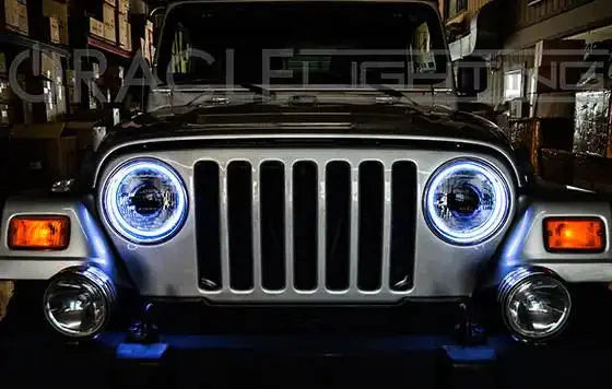 1997-2006 Jeep Wrangler TJ ORACLE LED Headlight Halo Kit- Waterproof Surface Mount by ORACLE Lighting