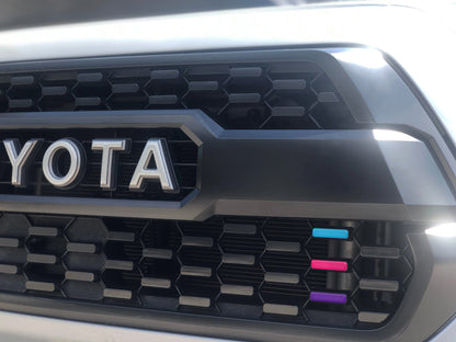 TRI-Color Grille Accent Overlays Fits 2016-2023 Toyota Tacoma TRD Pro Grille by Tufskinz.com