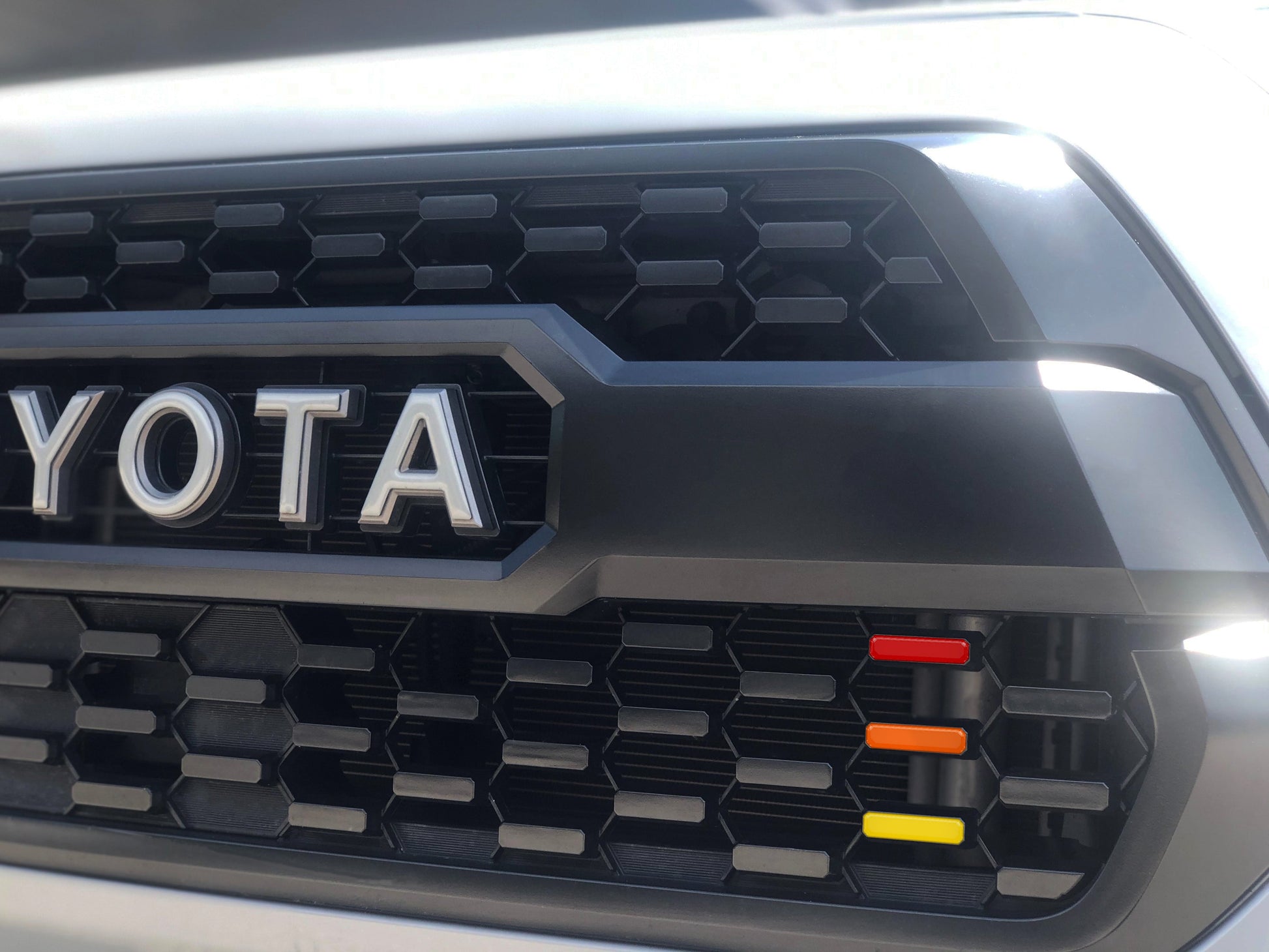 TRI-Color Grille Accent Overlays Fits 2016-2023 Toyota Tacoma TRD Pro Grille by Tufskinz.com