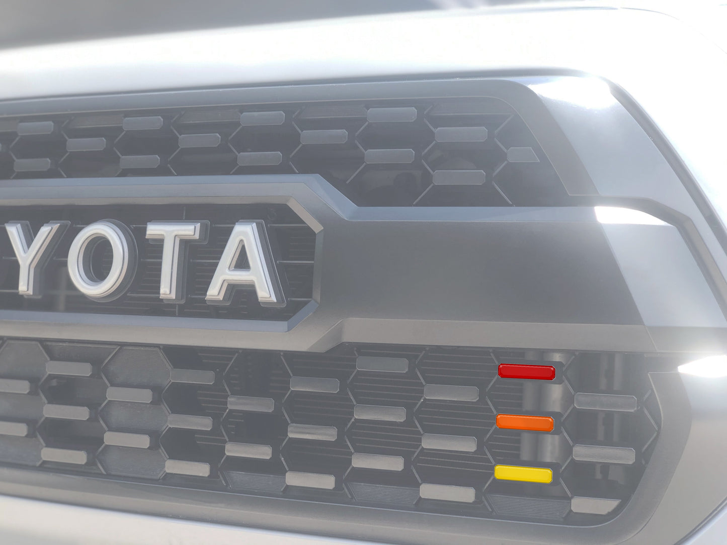 TRI-Color Grille Accent Overlays Fits 2016-2023 Toyota Tacoma TRD Pro Grille by Tufskinz.com