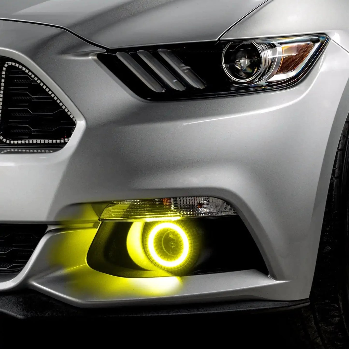 ORACLE Lighting 2015-2017 Ford Mustang Dynamic ColorSHIFT RGB+A Projector Surface Mount Fog Light Halo Kit by ORACLE Lighting