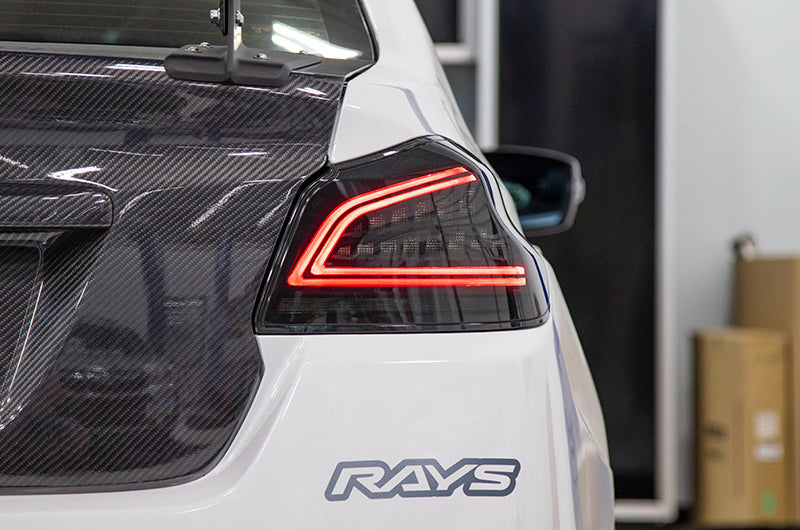 OLM Spec CR Tail Lights (Smoked Lens, Black Base) - 2015-2021 Subaru WRX & STI by MYX Automotive
